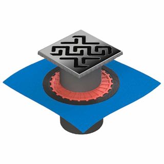 Душевой трап Berges Wasserhaus Zentrum Antik 090364 10х10 Матовый хром